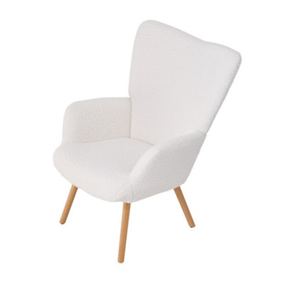 Darphe Modern White Sherpa Fleece Leisure Chair 72Cm W X 56Cm D X 99Cm H from B&Q
