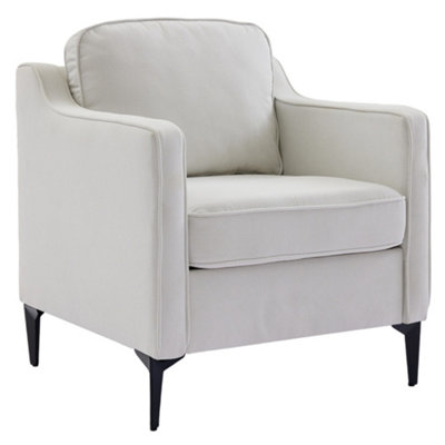 Darphe Beige White Single Sofa Armchair With Metal Legs70Cm W X 72Cm D X 81Cm H from B&Q