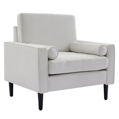 Darphe Beige Mid-Century Single Sofa Armchair With Pillows83Cm W X 73Cm D X 81Cm H from B&Q