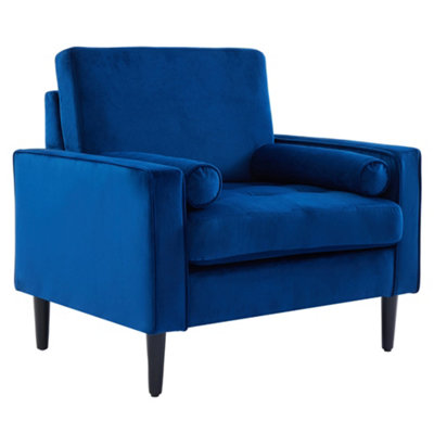 Darphe Blue Mid-Century Single Sofa Armchair With Pillows83Cm W X 73Cm D X 81Cm H from B&Q