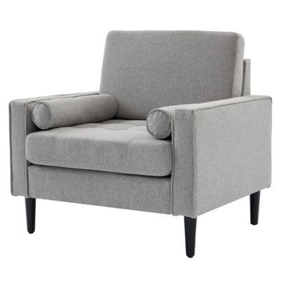 Darphe Grey Mid-Century Single Sofa Armchair With Pillows83Cm W X 73Cm D X 81Cm H from B&Q