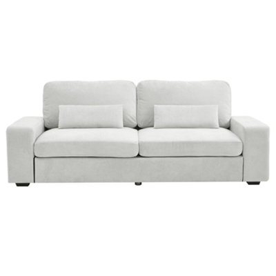 Darphe 2-Seater Grey Chenille Upholstered Sofa With Pillows 219Cm W X 84.5Cm D X 81Cm H from B&Q