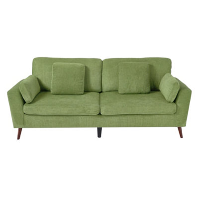 Darphe 2-Seater Green Chenille Upholstered Sofa With Pillows220Cm W X 81Cm D X 91Cm H from B&Q