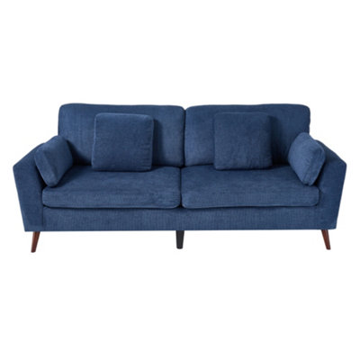Darphe 2-Seater Blue Chenille Upholstered Sofa With Pillows 220Cm W X 81Cm D X 91Cm H from B&Q