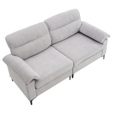 Darphe 2-Seater Grey Chenille Upholstered Sofa175Cm W X 80.5Cm D X 84Cm H from B&Q