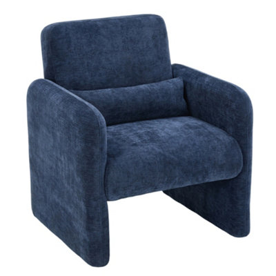 Darphe Modern Accent Chair Armchair With Lumbar Pillow Blue73Cm W X 75Cm D X 85Cm H from B&Q