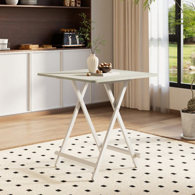 Darphe 70Cm Square White Folding Dining Table Space Saving Kitchen Table For Small Spaces from B&Q