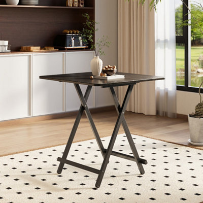 Darphe 70Cm Square Black Folding Dining Table Space Saving Kitchen Table For Small Spaces from B&Q