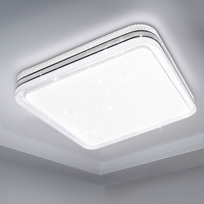 Komore 18W Square Led Ceiling Light With Silver Glitter Edge6500K1900 Lumen from B&Q