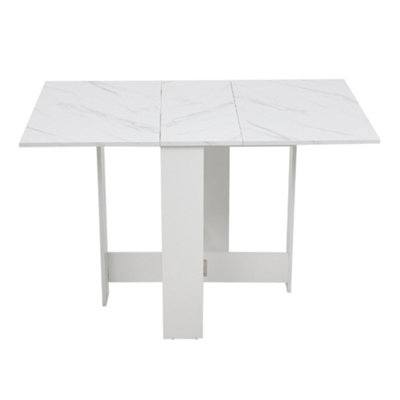 Darphe Modern White Drop Leaf Dining Table For 2-6 People 120Cm W X 76Cm D X 73Cm H from B&Q