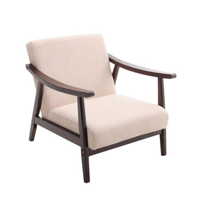 Darphe Beige Upholstered Fabric Accent Armchair Lounge Chair With Solid Wood Frame65Cm W X 72Cm D X 73Cm H from B&Q