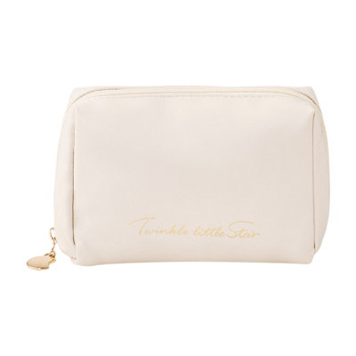 Living And Home Milky Apricot White Portable Pu Leather Makeup Bag 14Cm (W) X 6Cm (D) X 10Cm (H) from B&Q