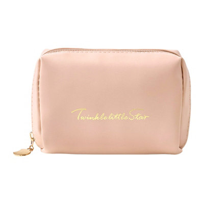 Living And Home Rose Pink Portable Pu Leather Makeup Bag 14Cm (W) X 6Cm (D) X 10Cm (H) from B&Q
