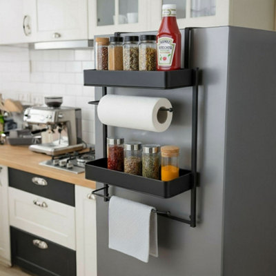 Darphe Black Multi-Use Fridge Side Storage Rack from B&Q