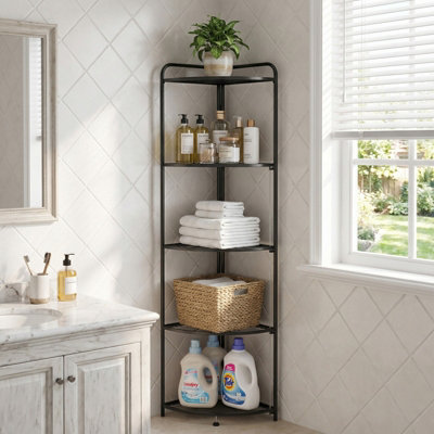 Darphe 5-Tier Foldable Corner Storage Rack from B&Q