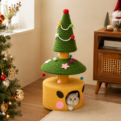 Darphe 2-In-1 Festive Cat Tree Tower With Sisal Scratching Posts from B&Q
