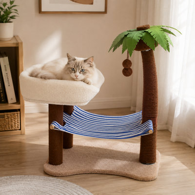 Darphe Coconut Cat Tree With Hammock And Sisal Perch from B&Q