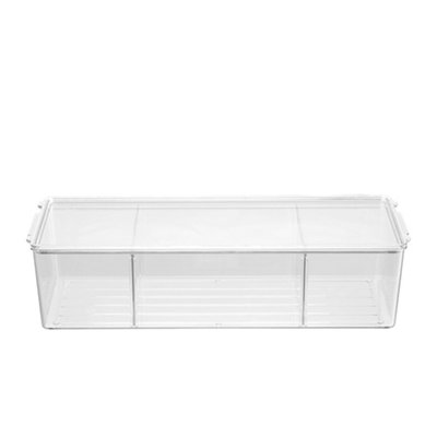 Darphe 3-Compartment Clear Desktop Cosmetic Storage Organiser With Lid from B&Q