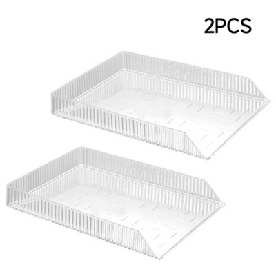 Darphe Set Of Clear 2 Storage Organisers, 25Cm W X 34Cm D