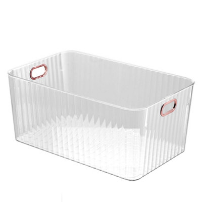 Darphe Clear Plastic Desktop Storage Bin Organiser 45Cm W X 30Cm D X 20Cm H from B&Q