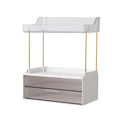 Darphe Countertop Makeup Storage Organiser With 2 Drawers 32Cm W X 20Cm D X 40Cm H from B&Q