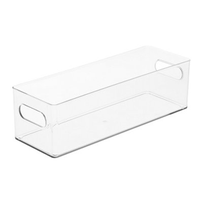 Darphe Transparent Desktop Storage Bin Organiser 31.5Cm W X 11Cm D X 9.7Cm H from B&Q