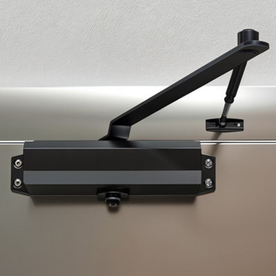 Living And Home Aluminium Alloy Overhead Automatic Door Closer For 25-45Kg Weight Door Black Coated from B&Q