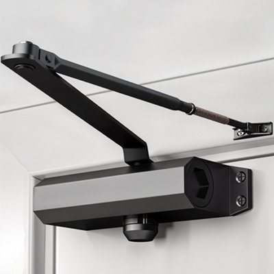 Living And Home Aluminium Alloy Overhead Automatic Door Closer For 45-60Kg Weight Door Black Coated from B&Q
