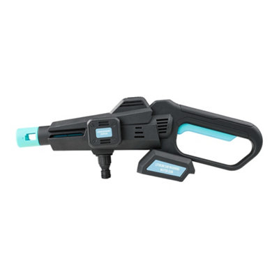 B&Q -  21V Black And Blue Cordless Handheld Pressure Washer Cleaner With 2 Batteries In Black And Green