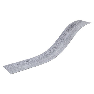 Darphe 36 Pieces Grey Self Adhesive Wood Grain Effect Pvc Flooring Planks For Home Decoration 5 Square Meters from B&Q