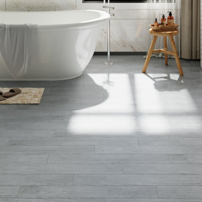 Darphe 36 Pieces Wood Effect Vinyl Flooring Tiles Waterproof Self Adhesive Floor Planks 5 Square Meters Coverage from B&Q