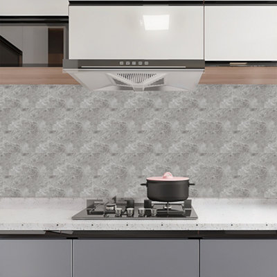 Darphe Marble Effect Adhesive Tile Stickers Wall Decals For Kitchen And Bathroom Backsplash 60Cm Height X 30Cm Width from B&Q