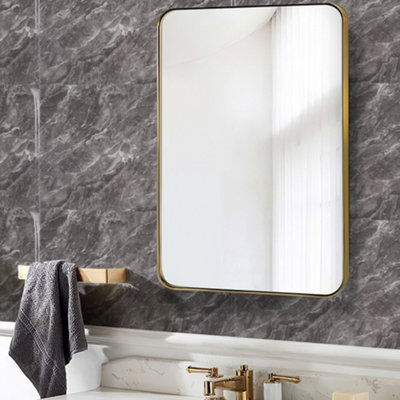 Darphe Sleek Marble Finish Self Adhesive Wall Tiles 10 Pieces For Living Space 60Cm Length X 30Cm Width from B&Q