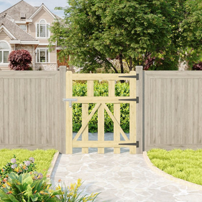 Darphe Decorative Outdoor Picket Fence Gate For Deck Or Patio Entrances76Cm Width X 90Cm Height from B&Q