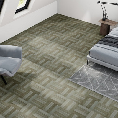 Darphe 10 Pieces Self Adhesive Pvc Parquet Flooring Tiles Set from B&Q