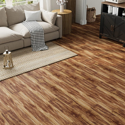 Living And Home 36 Pieces Realistic Wood Look Peel And Stick Flooring Tiles With Slip Resistant Surface from B&Q