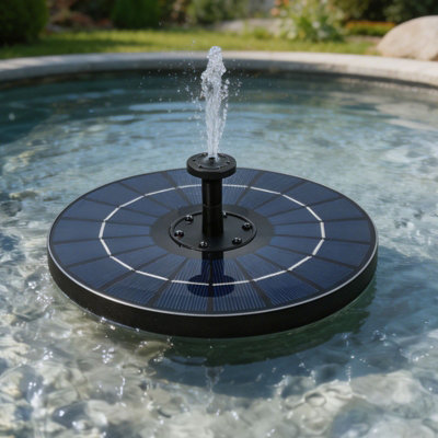 Living And Home 6W Floating Solar Fountain With Interchangeable Spray Heads from B&Q