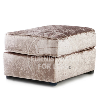 Furnishings For Less UK Crystal / Chelsea Soft Crushed Velvet Fabric Mink Footstool Sofa Accessory from B&Q