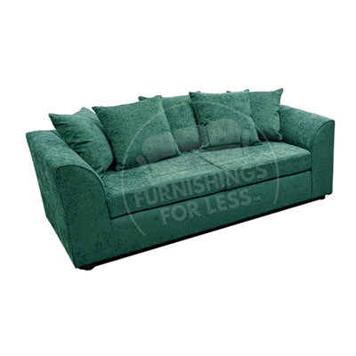 Furnishings For Less UK Monaco Chenille Fabric 3 Seater Sofa  Teal from B&Q