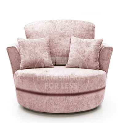 Furnishings For Less UK Monaco Chenille Fabric Swivel Chair 360 Rotation Foam Pink from B&Q