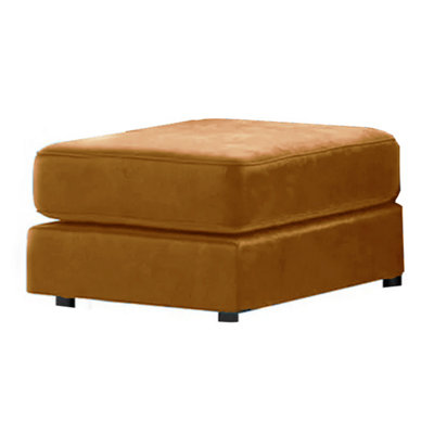 Furnishings For Less UK Brooklyn Plush Velvet Foam Filled Gold Footstool Sofa Accessory from B&Q