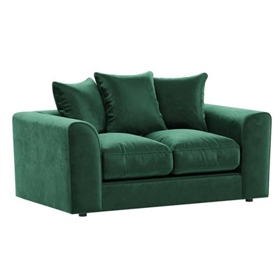 Furnishings For Less UK Brooklyn Plush Velvet Fibre Fabric 2 Seater Sofa Green from B&Q