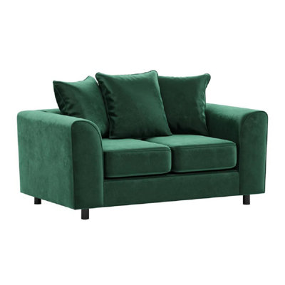 Furnishings For Less UK Brooklyn Plush Velvet Fabric 2 Seater Sofa Foam Green from B&Q