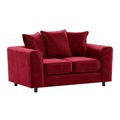 Furnishings For Less UK Brooklyn Plush Velvet Fabric 2 Seater Sofa Foam Red from B&Q