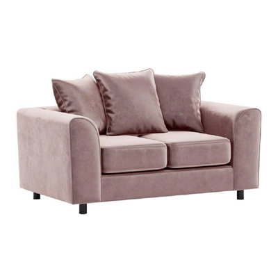 Furnishings For Less UK Brooklyn Plush Velvet Fabric 2 Seater Sofa Foam Pink from B&Q