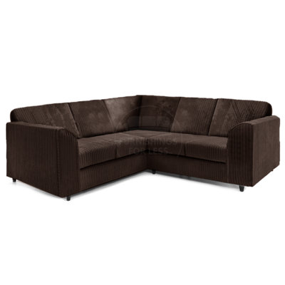 Furnishings For Less UK Ferguson Chocolate 5 Seater Fabric Corner Sofa L Shaped Jumbo CordFull Back from B&Q