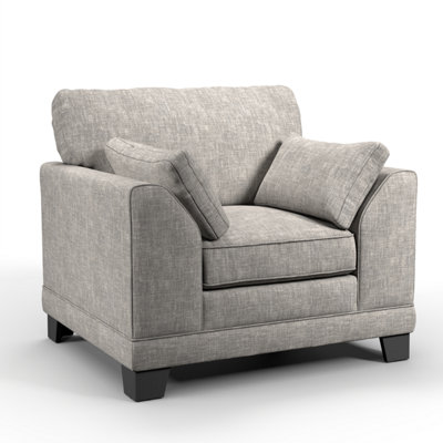 Furnishings For Less UK Hilliard Fullback Fabric Single Seater Armchair Mist from B&Q
