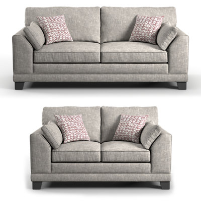 Furnishings For Less UK Hilliard Fullback Fabric Sofa Suite 3 Seater And 2 Seater Mist from B&Q