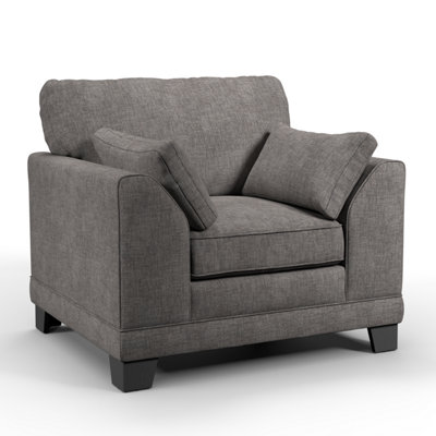 Furnishings For Less UK Hilliard Fullback Fabric Single Seater Armchair Grey from B&Q