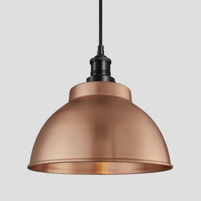 Industville Brooklyn Dome Pendant13 InchCopperBlack Holder from B&Q